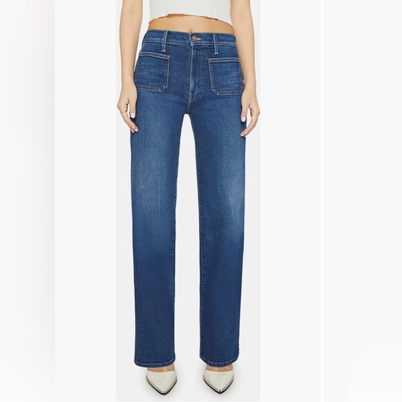 MOTHER Women's Rambler Patch High Waist Straight Leg Jeans. Size 31